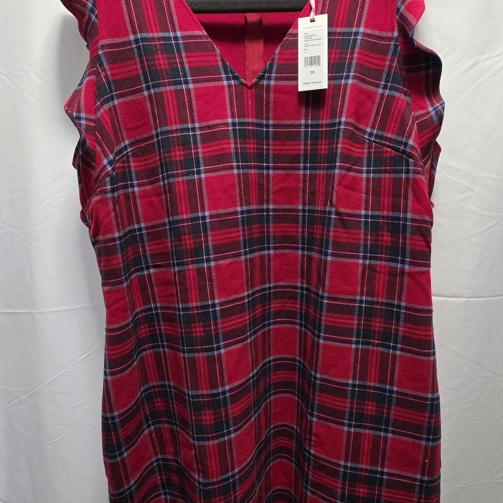 Vineyard Vines Tartan Red Velvet Dress